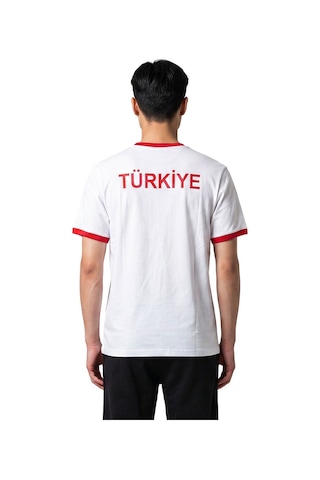 Sportive Türkiye Baskılı Unisex Beyaz Günlük Stil T-shirt 26du0003-byz