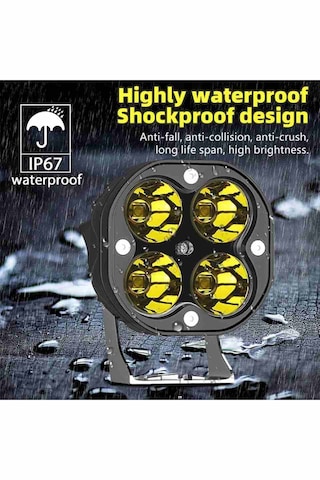 Off Road Ve Arazi Aracı 3 inç Amber Sarı Renk Çalışma Ve Sis Lambası 2 Adet
