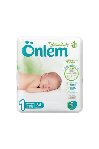 Önlem Botanika Bebek Bezi 1 Numara Newborn İkili Jumbo Paket 64 Adet