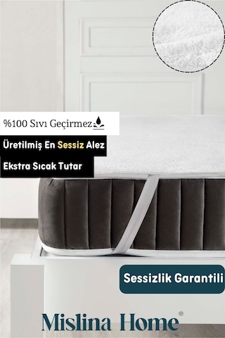 Wellsoft Sıvı Su Geçirmez Ped Dört Köşe Lastikli Tek Çift Kişilik Yatak Koruyucu Sessiz Alez