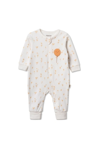 Babycosy Organic Wear %100 Organik Pamuk,fermuarlı Bebek Tulum Yenidoğan Organik Tulum Unisex Bebek Günlük Tulum Ekru