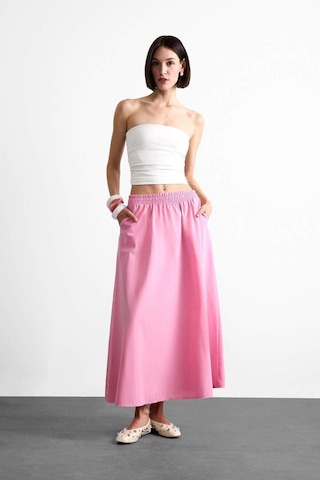 Defacto Esnek Belli Cepli Maxi Etek F7897ax25smpn113 Pembe