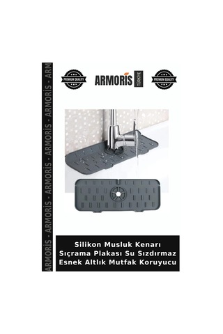 Silikon Musluk Kenarı Sıçrama Plakası Su Sızdırmaz Esnek Altlık Mutfak Koruyucu Diğer