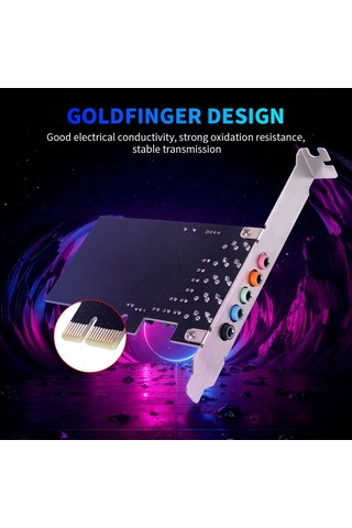 Mufunye Pcı-e Dahili Ses Kartı Cmı8738, 5.1 Ses Kanalı, 6 Kanal Surround Çıkışı, Masaüstü Bilgisayarlar İçin