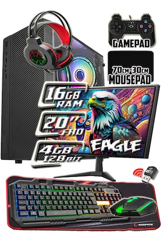 Warbox Eagle X5650 16 GB 256 GB SSD R724 4 GB 20" W10P Masaüstü Bilgisayar