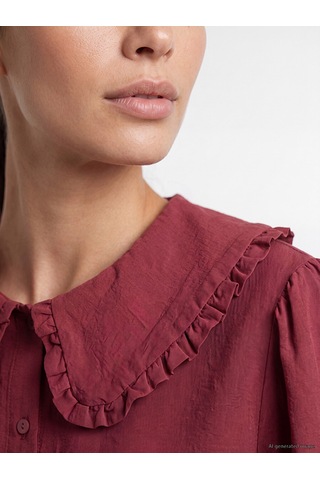 Lcw Everyday Bordo Bebe Yaka Modal Karışımlı Kadın Gömlek Tunik