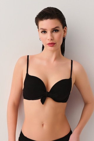 Suwen Önden Bağcıklı Full Dolgulu Bikini Üst Sbn26640012 Siyah