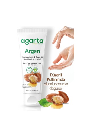 Agarta Doğal Yüz Ve El Besleyici Argan Yağlı Cilt Bakım Kremi  75 ML