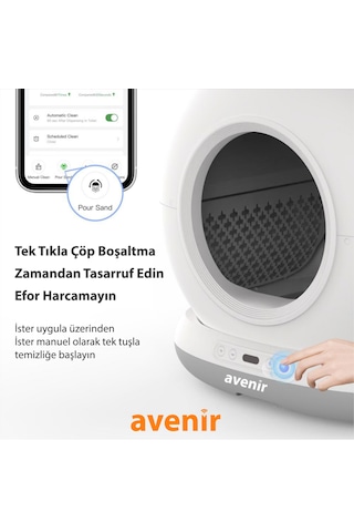 Avenir Av-cb02w Otomatik Akıllı Kedi Tuvaleti App Kontrol + Paspas