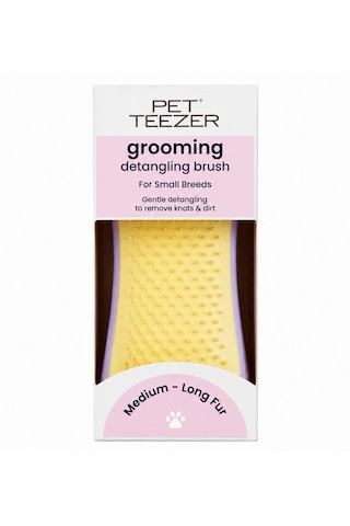 Tangle Teezer Pet Teezer Detangling Dolaşık Açıcı Küçük Irk Köpek Bakım Fırçası 11,7x5 Cm Lila-sarı