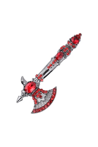 Lemestar Klasik Elmaslı Bıçak Desenli Broş - Dayanıklı Alyuminyum Malzeme, Gündelik Ve Özel Etkinlikler İçin Dekoratif Takı Kırmızı