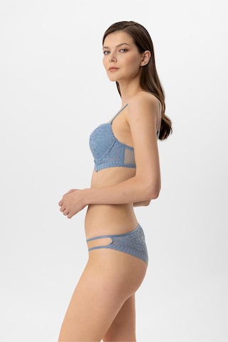 Pierre Cardin Lingerie Kadın Milan Push Up Dantelli Sütyen Tanga Takım Mavi