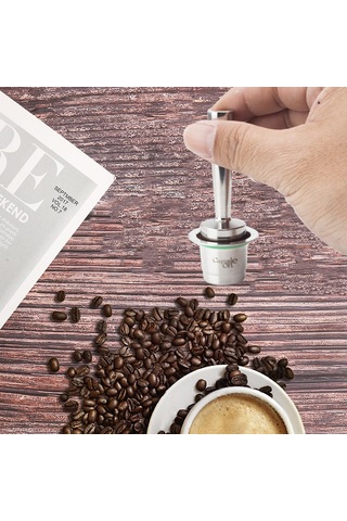 Mufunye Nespresso Uyumlu Paslanmaz Çelik Yeniden Doldurulabilir Kahve Kapsülü, Scishare Makineler İçin