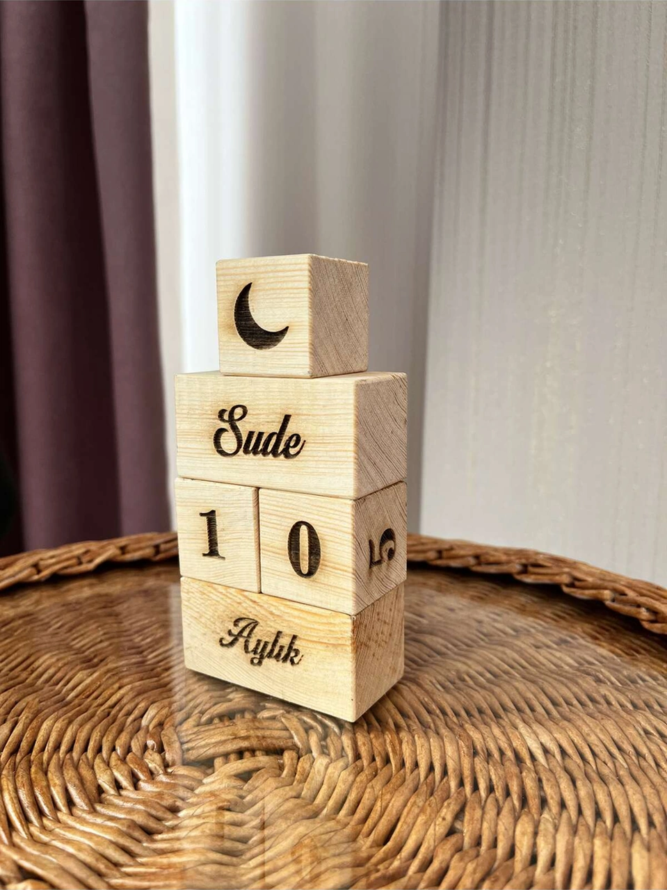 İsimli Bebek Anne Anı Küpü Dekor Türkçe 5 Li Set Isimli Ahşap Bebek Anı Küpleri
