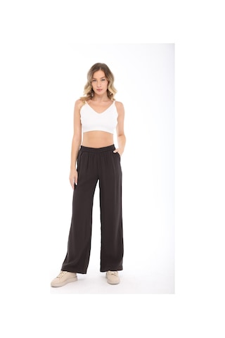 Blayn Jeans Blayn Kadın Kahverengi Tensel Kumaş Yüksek Bel Bol Paça Pantolon