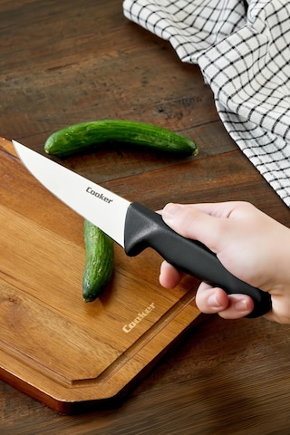 Cooker 27 Cm Paslanmaz Çelik Kasap Bıçağı Siyah Ckr4597