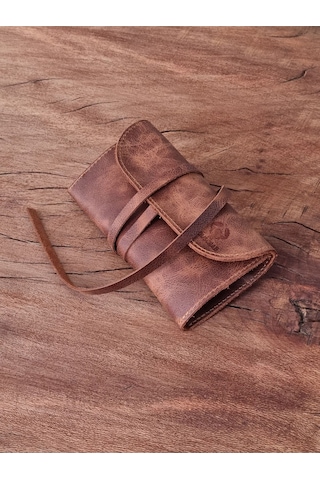 Tütün Kesesi Cüzdan Ipli Tütün Çantası Tütünlük Case %100 Gerçek Deri Taba