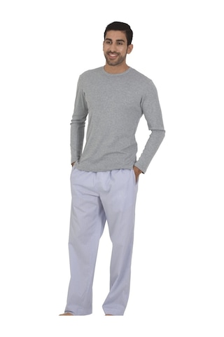 The Don Thedon Gri Kırçıllı Renk Ribana Erkek Pijama Takımı Gri Melanj