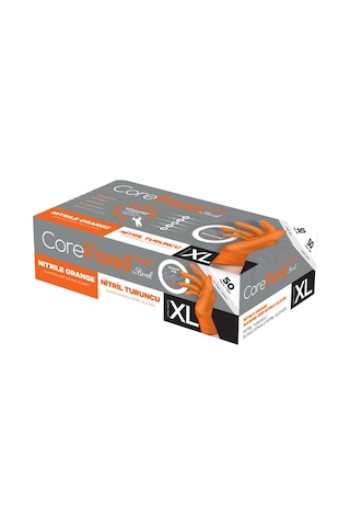 Nitril Turuncu Power Pudrasız Muayene Eldiveni Xl - 3 Paket 50 Li