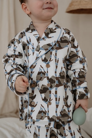 Oh La La Koala Panda Desenli Yaka Detaylı Pijama Üst Kahverengi
