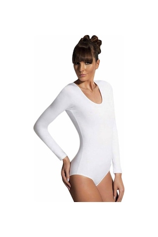 Doreanse Çıtçıtlı Uzun Kollu Geniş Yaka Body 12401 Siyah