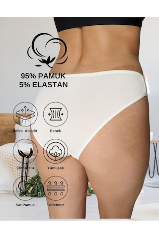 Alya Underwear Kadın Bikini Kesim Pamuklu Empirme Baskılı Slip Külot - 3 Adet - S, M, L, Xl, 2xl Çok Renkli T02