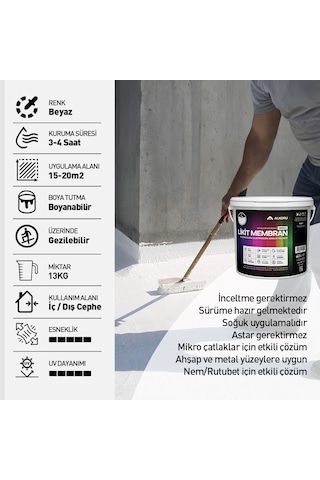 Alkoru 10 Adet 13 Kg Beyaz Likit Membran Avantaj Paket