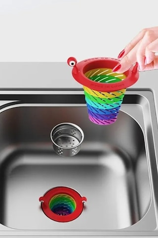 Markafox Lavabo Mesh Süzgeç Kapağı Lavabo Zemin Drenaj Sevimli Lavabo Filtresi Banyo Mutfak Süzgeci