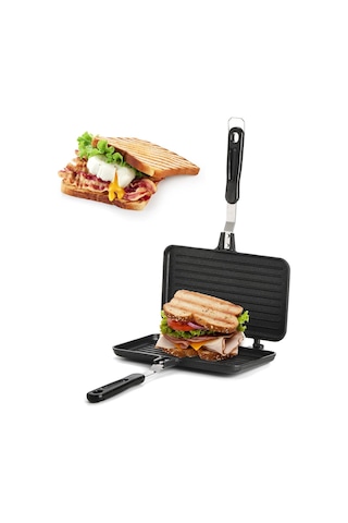 Sandviç Makinesi, Saplı Yapışmaz Izgara Tavası, Alüminyum Flip Tava İç Mekan Dış Mekan Kahvaltısı