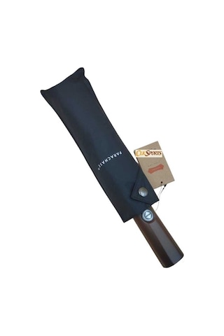 Ahşap Saplı , Tam Otomatik Şemsiye , Orijinal Çıtçıtlı Kılıflı - Siyah Genel