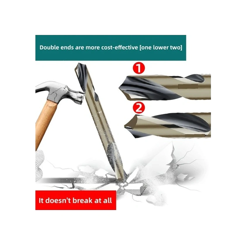 Trendooze Sunshine022 10lu Çift Uçlu Kobalt Metal Matkap Ucu Seti 4.0mm Yüksek Hız Paslanmaz Çelik