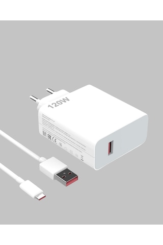 120w Hızlı Şarj Başlığı Ultra Güçlü Type-c Adaptör Kablo Dahil