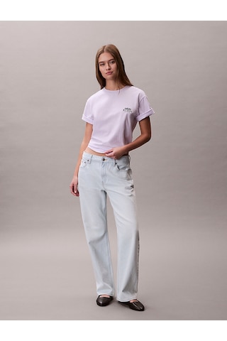 Calvin Klein Bayan T Shirt Lv047f801g 3oq Lila Lila