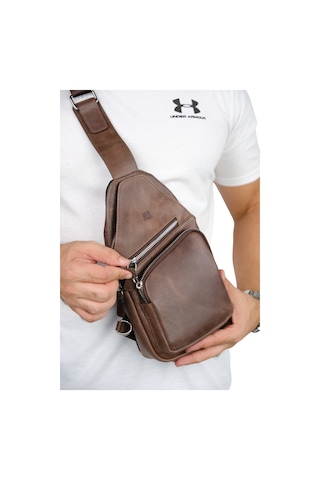 Mft Leather Hakiki Deri Unisex Çapraz Çanta Baggy 6981 Tiguan Kahve