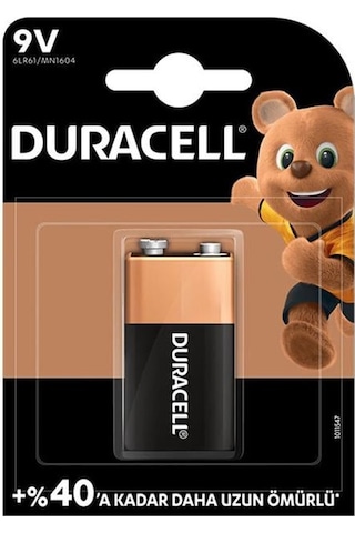 Duracell Alkalin 9 Volt Pil 6lr61/mn1604