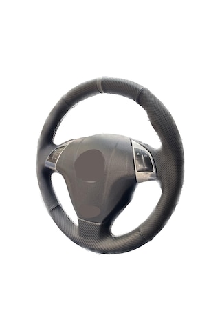 Fiat Linea-Punto-Doblo-Fiorino Tuşlu  karbon spor gri şerit gri dikiş direksiyon kılıfı