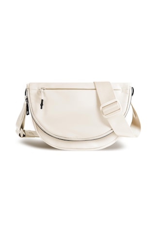 Yunboo Yarım Ay Şekilli Katlanabilir Spor Çanta - Su Geçirmez Nilon, Ayarlanabilir Askı, İki Bölmeli, Günlük Kullanıma Uygun, Beyaz