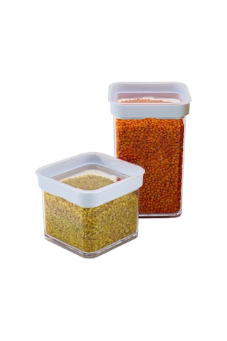 Vakumlu Kare Saklama Kabı - 1 Litre Sarı