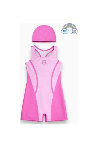 My Kids Wear Kız Çocuk Deniz Yüzücü Mayoları 5-16 Yaş 12614 Pembe