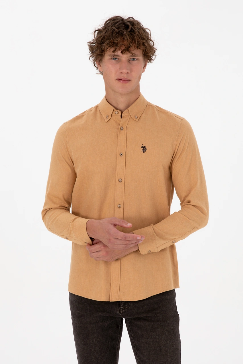 U.s. Polo Assn. Erkek Camel Gömlek Basic 50316721-vr015 Camel