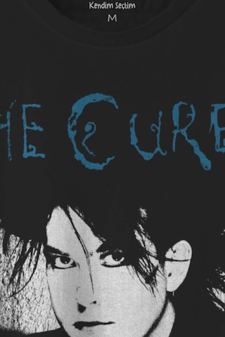 The Cure Robert Smith Vintage Kısa Kollu Baskılı Siyah T-shirt Unisex Tişört 001