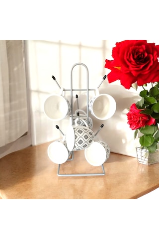 Fincan Askısı , Gri Askılık , Metal Masa Üstü , Tezgah Üstü Dolap