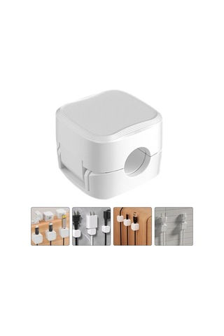 Willowhaven Türkçe Ofis Masaüstü Kablo Organizatörü - 12 Adet Beyaz Manyetik Kabloluk Toplayıcı