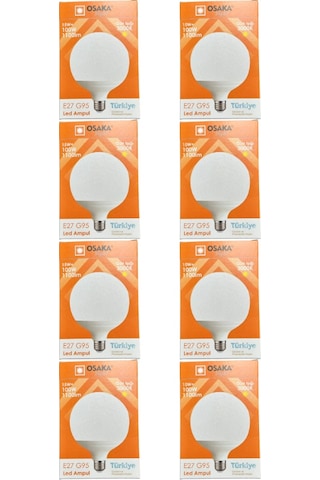 Osaka 15w 100w 3000k Günışığı E27 Duylu G95 Led Glop Ampul 8 Adet
