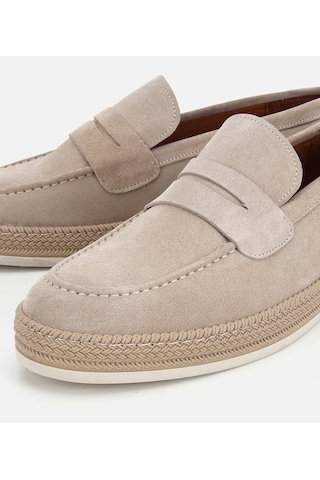 Hotiç Erkek Süet Deri Bej Hasır Detaylı Günlük Loafer 02ayh319490a310 02ayh319490a310 Bej