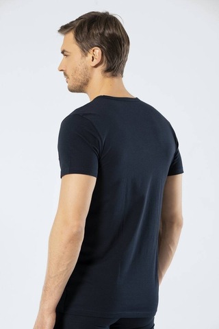 Cacharel Erkek Derin V Yaka Likralı Siyah T-shirt 001