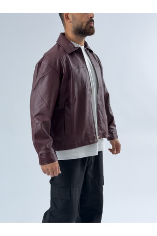 Cocopelli Bordo Deri Erkek Ceket Coc3491