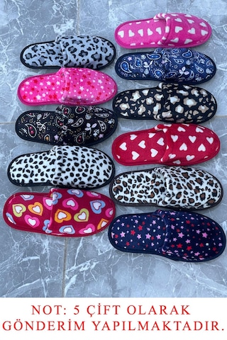 Modafrato Çanak 5'li Paket Kapalı Kadın Terlik Ev Terliği Paket Ürün