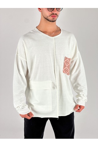 Turuncu Cep Detaylı Tasarım Sweatshirt Coc1075 Çok Renkli