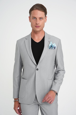 Slim Fit Torba Cep Esnek Pamuk Düz Gri Blazer Ceket C 712 Gri